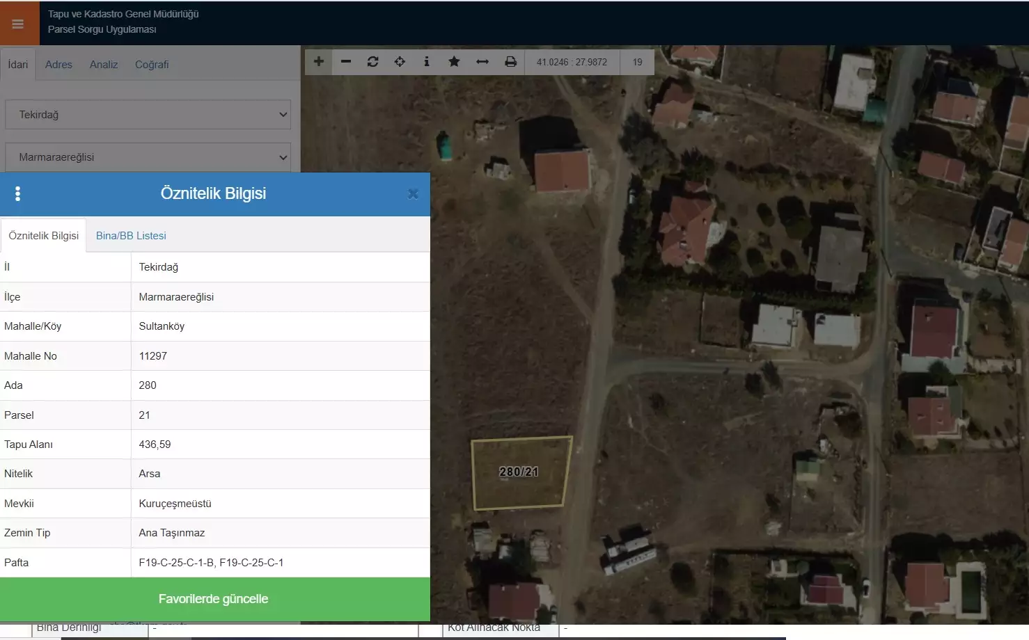TEKİRDAĞ MARMARAEREĞLİSİ SULTANKÖY YOLA CEPHE SATILIK 436m2 ARSA
